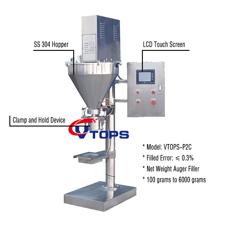 Pengisi Auger Berat Bersih Semi Otomatis Kering | VTOPS-P2C