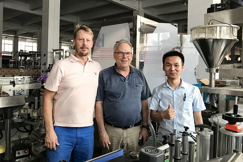 Mr. Holt Visits Vtops Machinery Twice for Spice Filling Labeling Machines