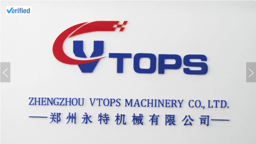Verified of Zhengzhou Vtops Machinery Co., Ltd.