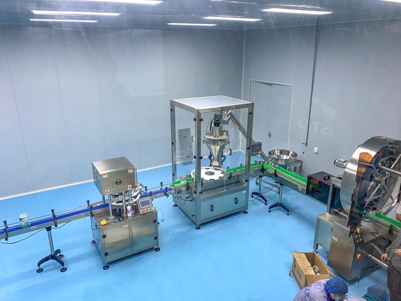 The Protein Powder Filling Packing Line Provides by VTOPS to helps Junhao