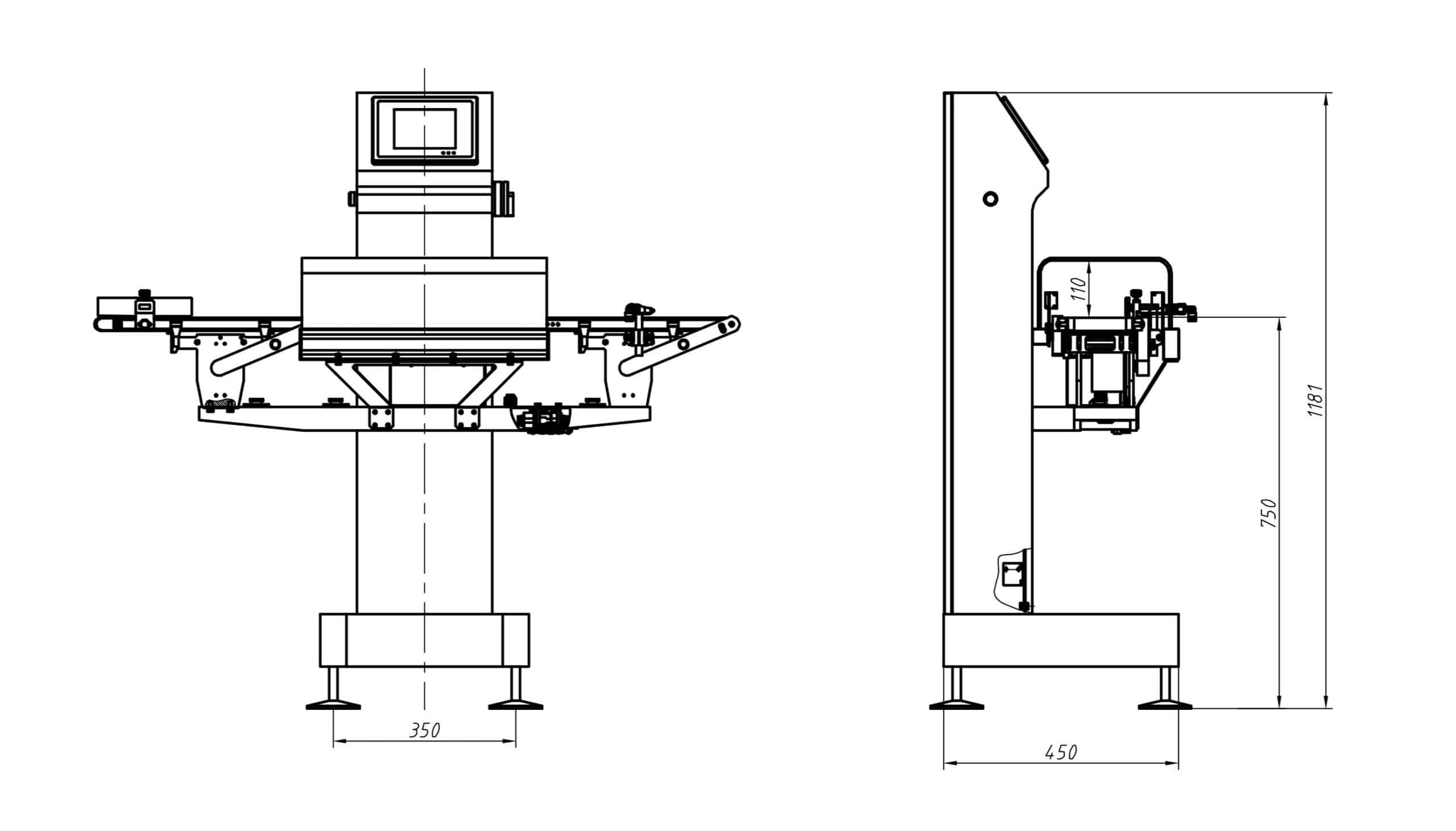 CW200 Check Weigher Layout Drawing