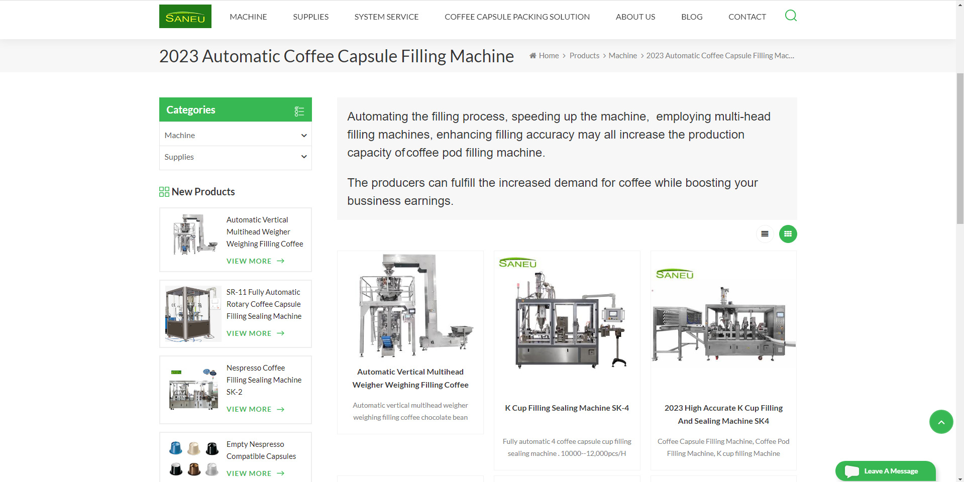 Saneu powder packing machine