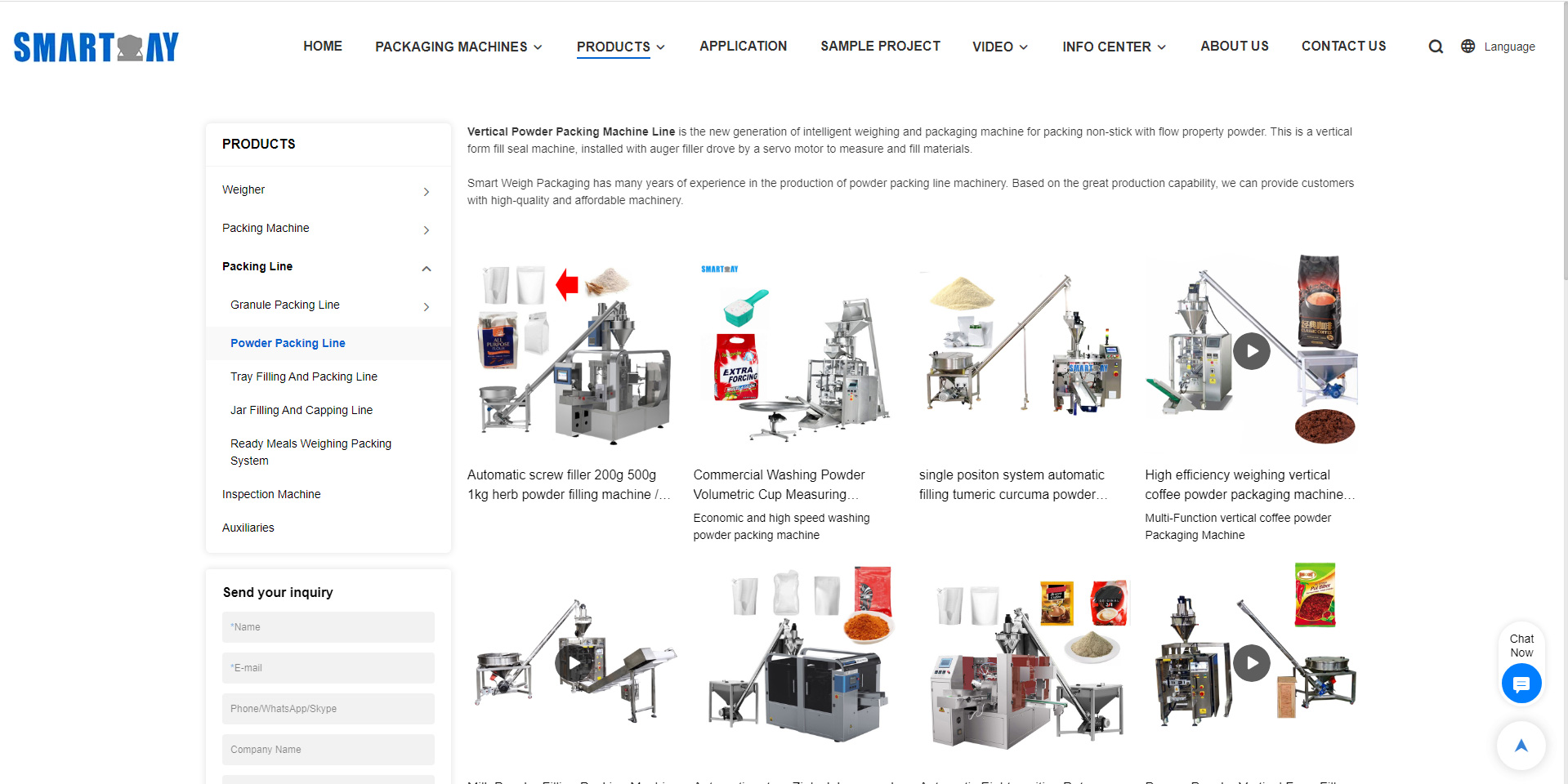 Smart weigh powder packing machine