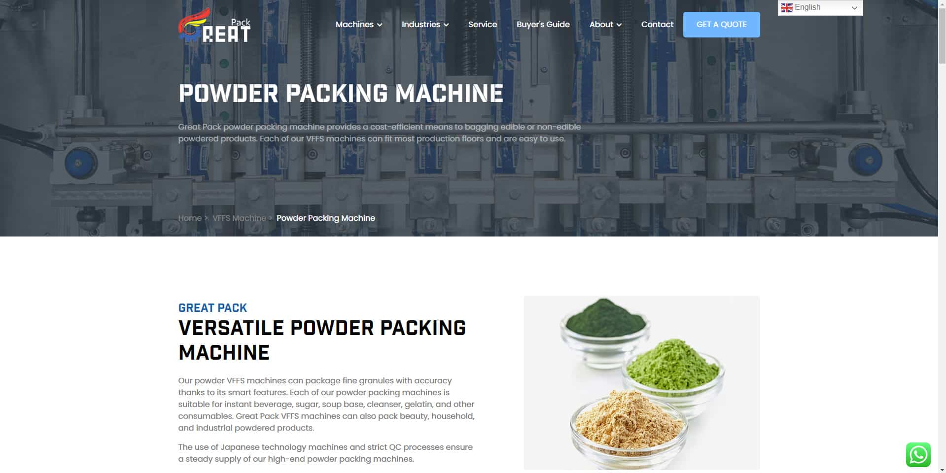 greatpack powder packing machine