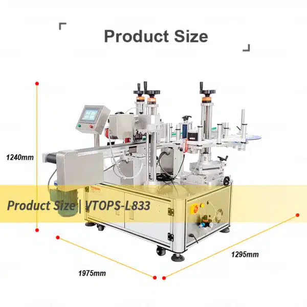 Product Size of Corner Sealing Labeling Machine for Boxes | VTOPS-L833