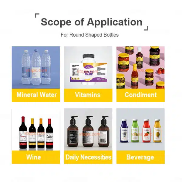 Application of tabletop-positioning-round-bottle-labeling-machine-vtops-l822t-2