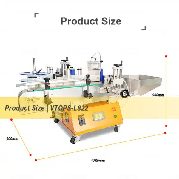 Size of tabletop-positioning-round-bottle-labeling-machine-vtops-l822t-5