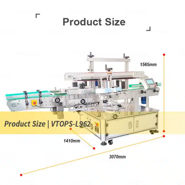 Size of full-automatic-double-sides-labeling-machine-vtops-l962-5
