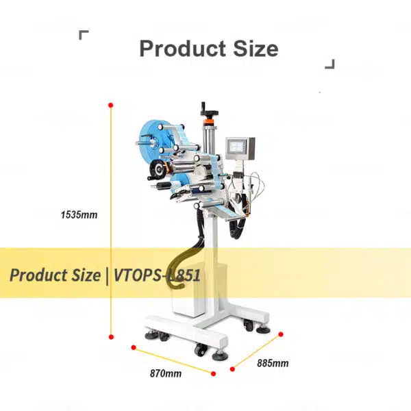 Product Size of Movable Plane Labeling Head | VTOPS-L851