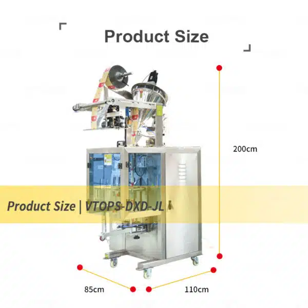 Product Size of Sachet Multifunctional Packaging Machine |VTOPS-DXD-JL