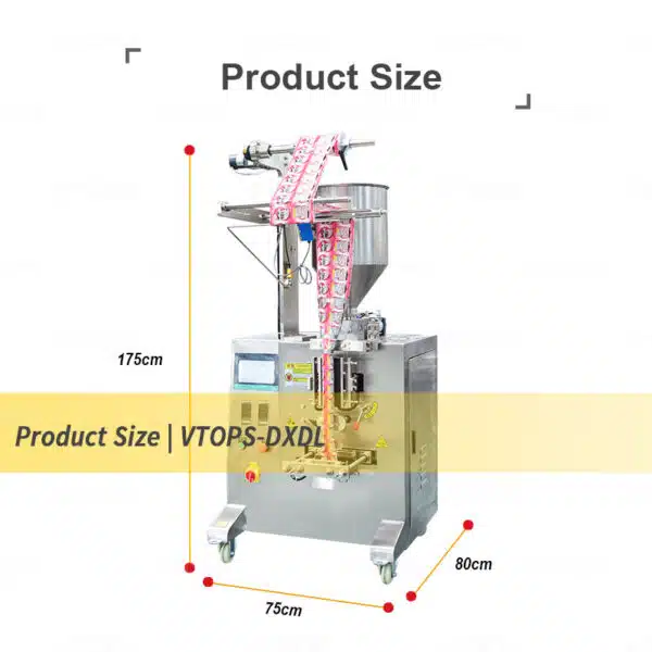 Product Size of Sachet Liquid Packing Machine | VTOPS-DXD-L